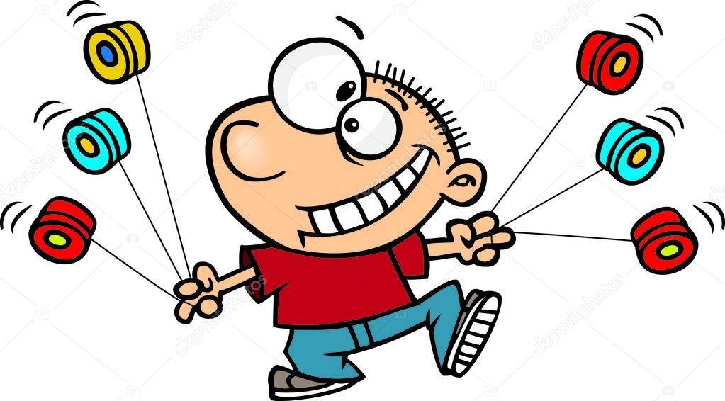 Chico yoyo de dibujos animados — Archivo Imágenes Vectoriales