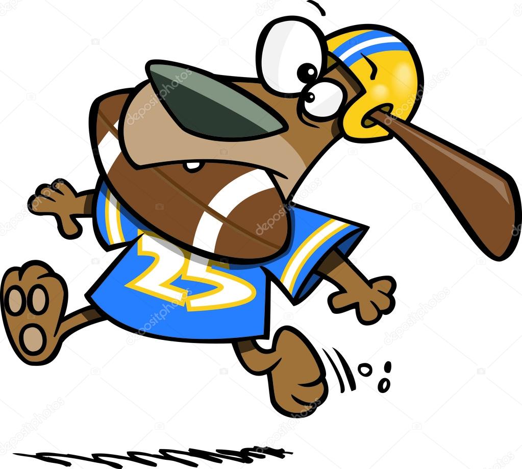 Premium Vector  Cartoon dog playing football illustration