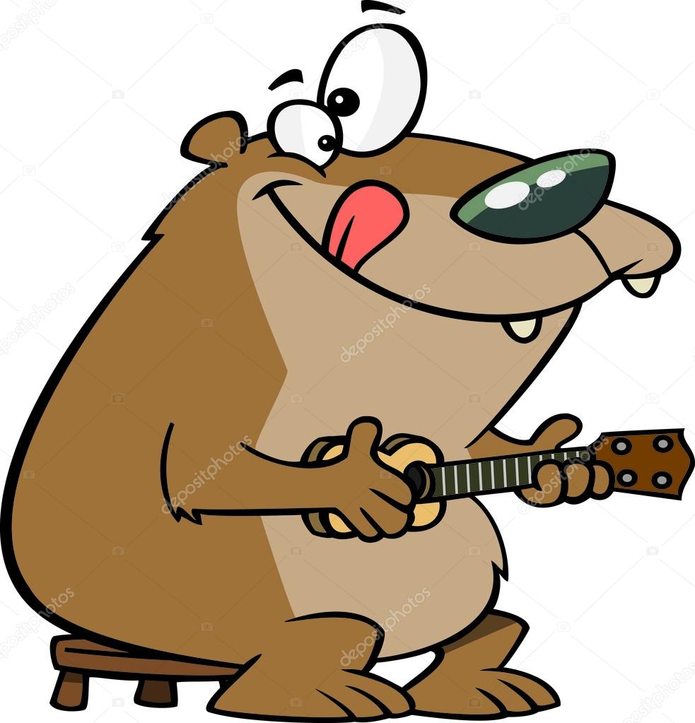 Cartoon Ukulele Bear