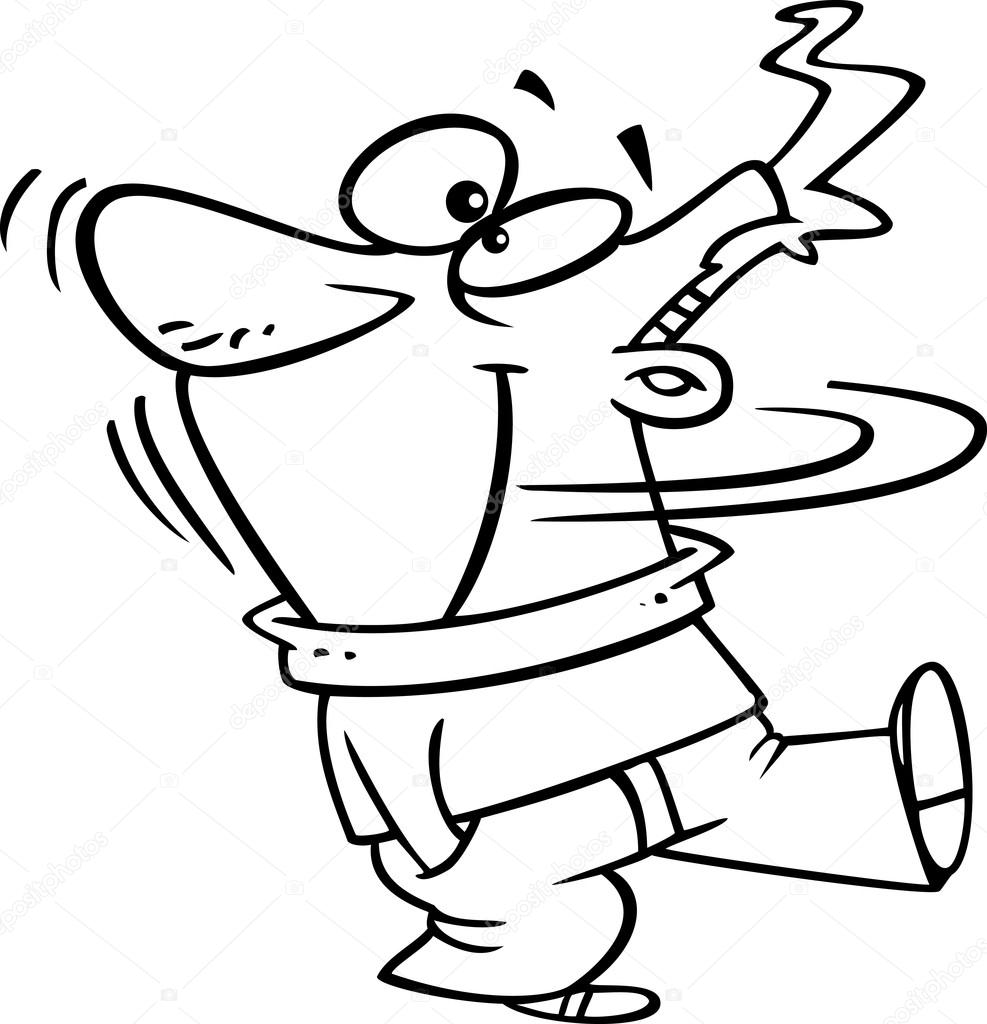 Vector Van Een Cartoon Man Lopen En Het Nemen Van Een Touble Nemen