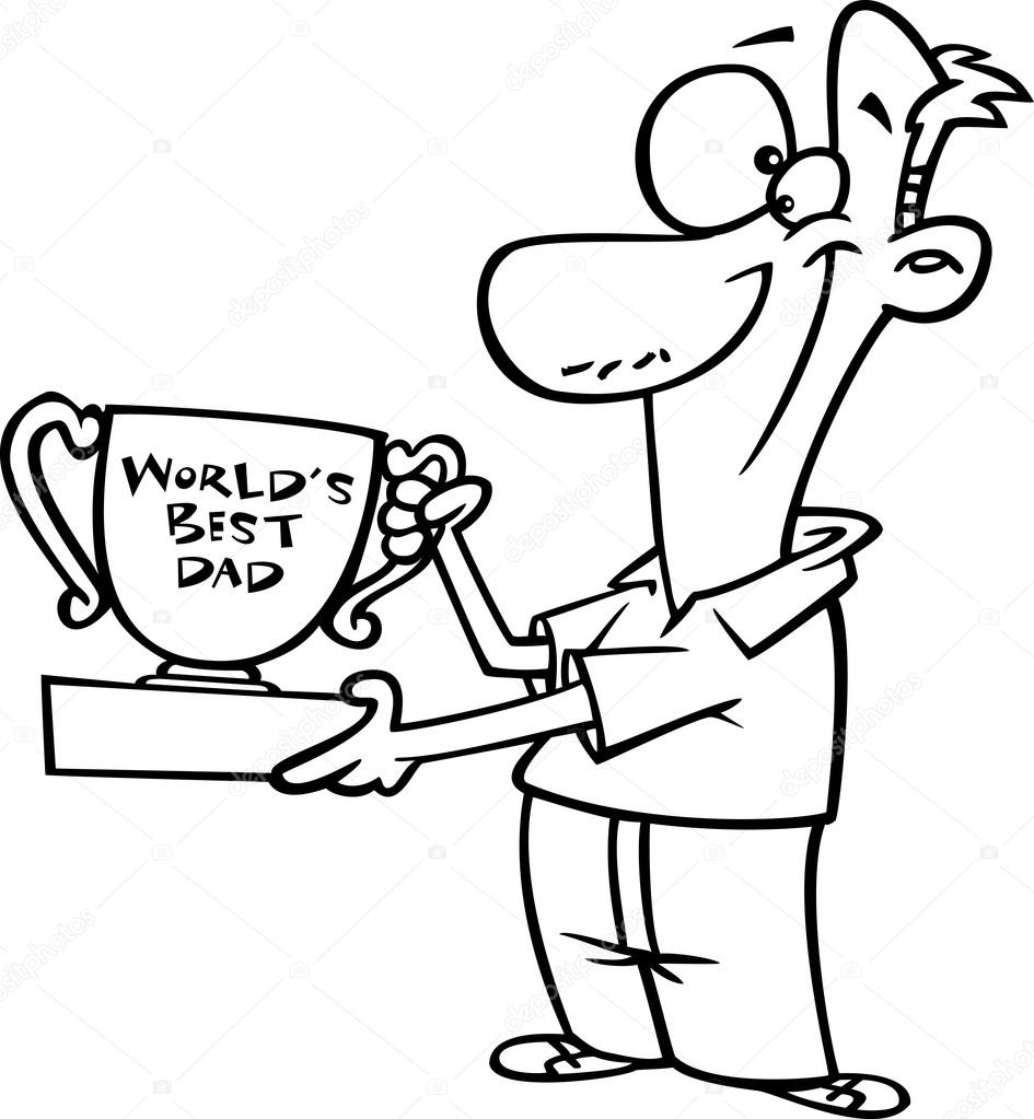 Vector of a Cartoon Soccer Girl Holding a Trophy Outlined Coloring Page — Stock Vector