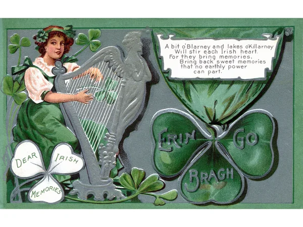 Un poema irlandés impreso en una tarjeta vintage —  Fotos de Stock