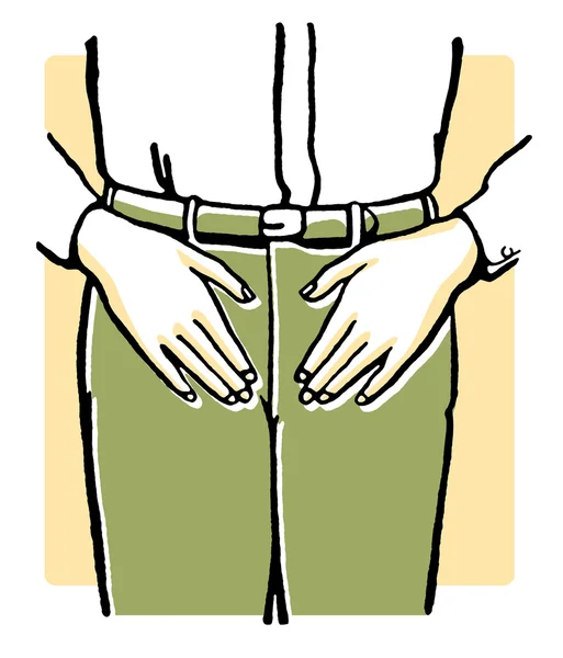 A vintage illustration of an mans midriff — Stock Photo, Image