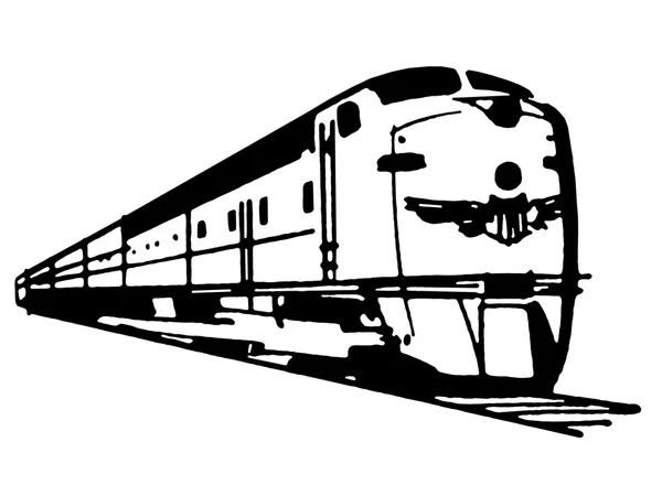 A black and white version of a vintage illustration of a speedin — Stock Photo, Image