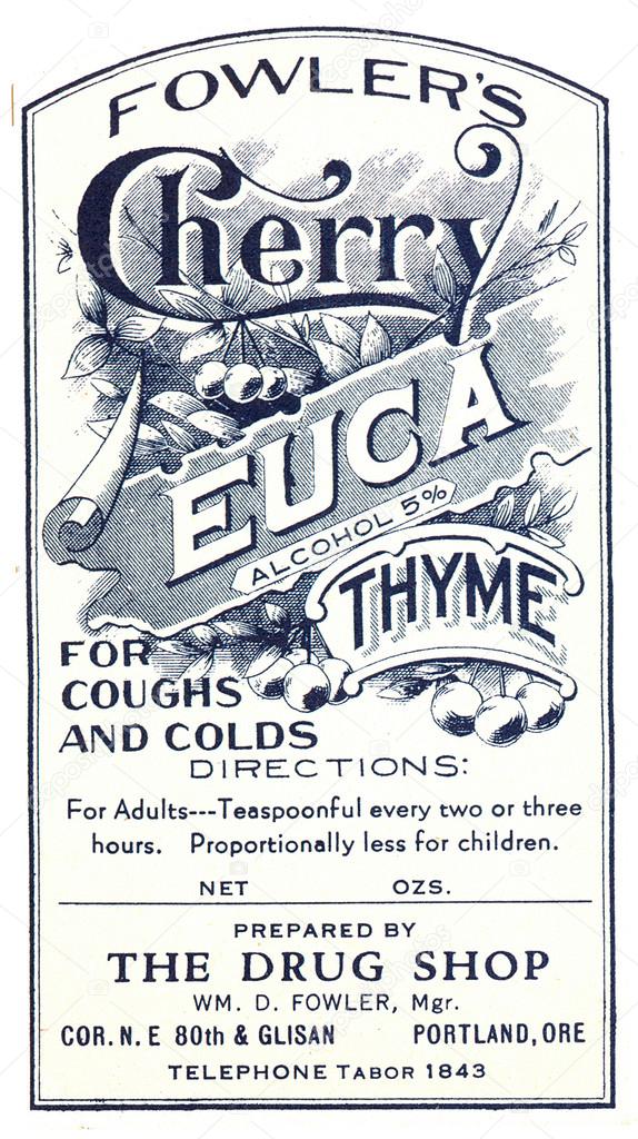 vintage label for medicine