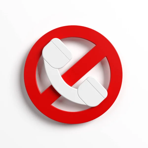 Red Colored Banned Sign White Colored Phone Handset Symbol White — Fotografia de Stock
