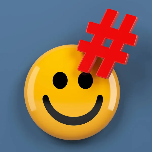 Feedback 아이콘 빨간색 Hashtag 상징이다 어두운 배경에 복제품 고립됨 — 스톡 사진