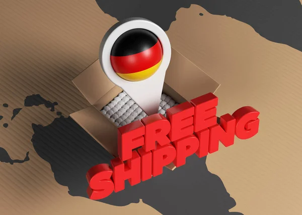 German Flag White Colored Map Pointer Icon Red Colored Free — Stock Fotó
