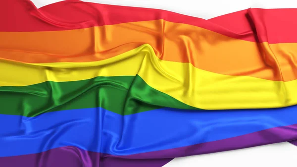 Bandera Comunidad Lgbtq Sobre Fondo Color Blanco Composición Horizontal Con —  Fotos de Stock