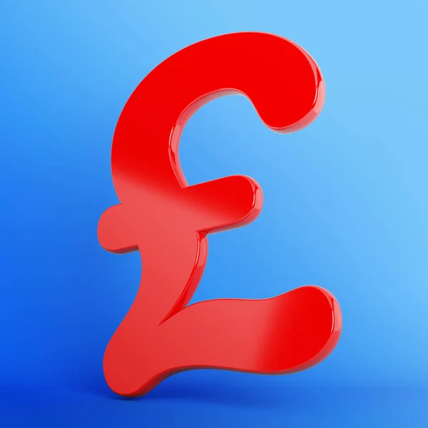 Red Colored Pound Symbol Blue Colored Background Square Composition Copy — Stockfoto