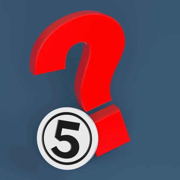 White Colored Circle Icon Black Colored Number Five Red Colored — Stockfoto