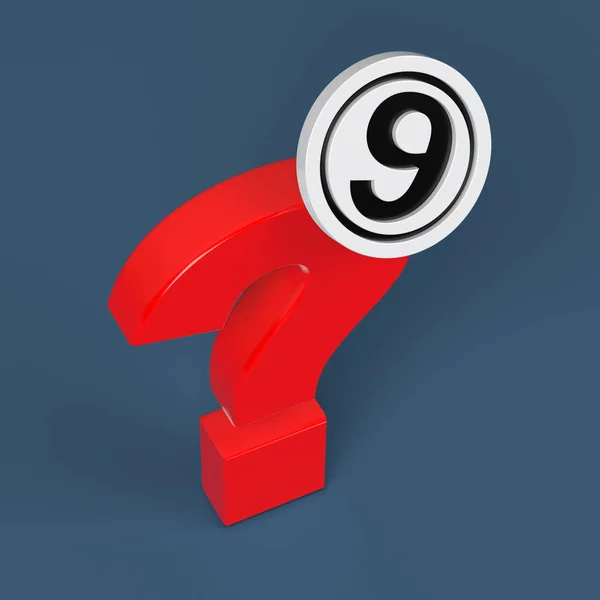 White Colored Circle Icon Black Colored Number Nine Red Colored — Stockfoto