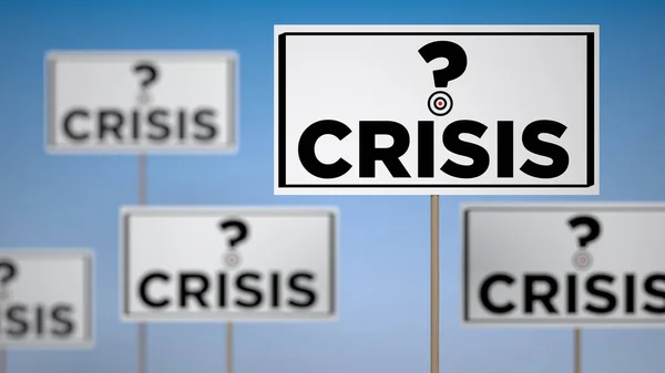 Banner Teken Vraagteken Symbool Crisis Tekst Horizontale Compositie Met Kopieerruimte — Stockfoto