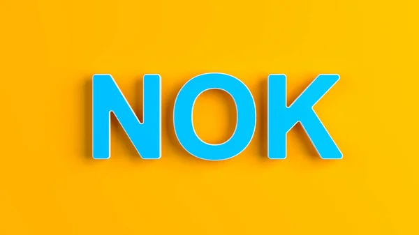 Vit Inramad Blå Färgad Norwaigean Krone Text Orange Färgad Bakgrund — Stockfoto
