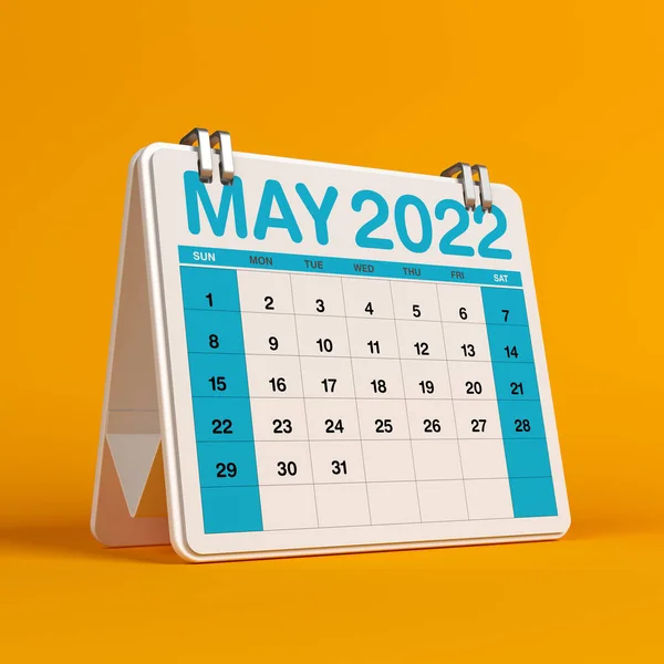 Farbenfroher Kalender Mai 2022 Horizontale Komposition Mit Kopierraum Darstellung — Stockfoto