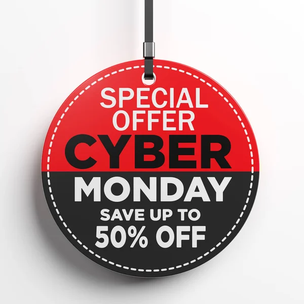 Cyber Monday Special Offer Price Tag White Colored Background Square — Stock Photo, Image
