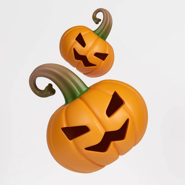 Buon Halloween Zucche Jack Lanterna Sfondo Bianco Composizione Quadrata Con — Foto Stock