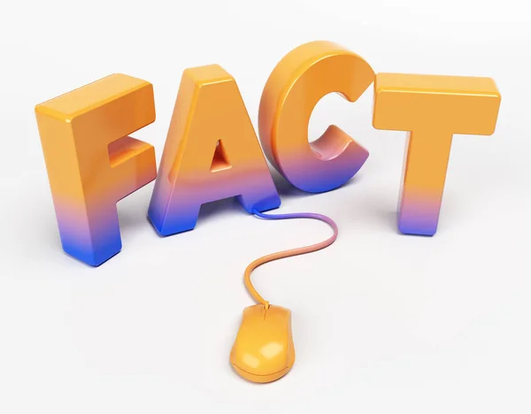 Fact Text 컴퓨터 마우스입니다 배경은 흰색입니다 구성입니다 갈림길 — 스톡 사진