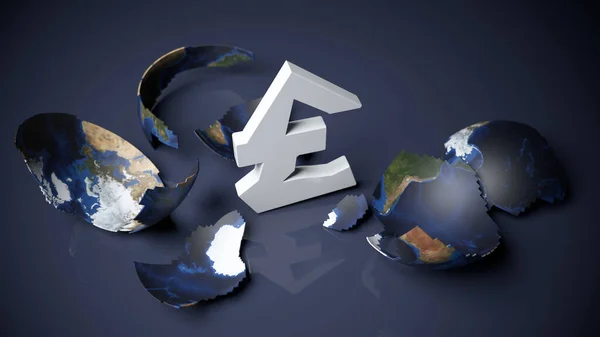 Символ Мир Евро Белого Цвета Темно Синем Фоне Горизонтальная Композиция — стоковое фото