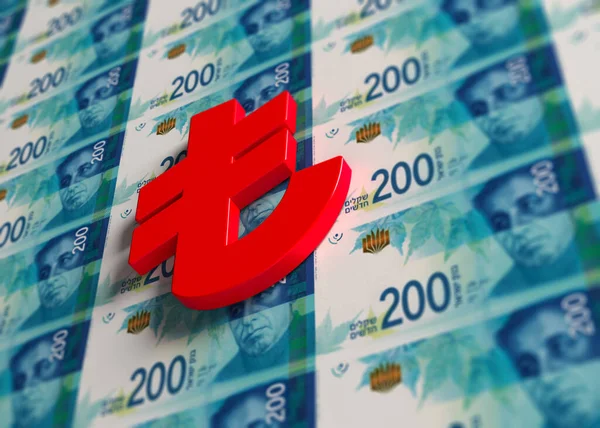 Turkiska Lira Valuta Tecken Med Shekel Sedlar — Stockfoto