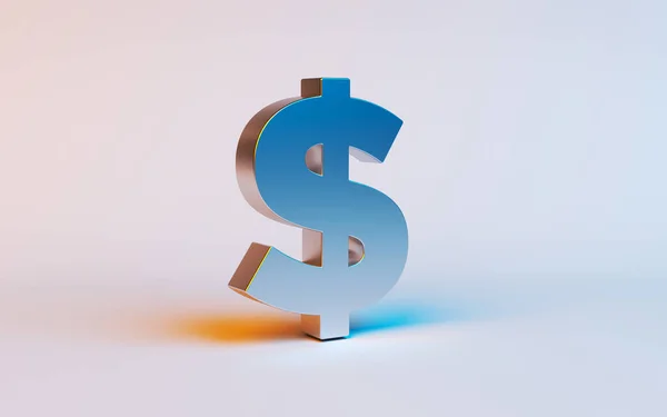 Render Dollar Symbol White Background — Stock Photo, Image