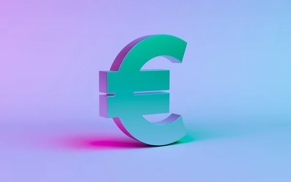 Renderização Sinal Euro Fundo Roxo — Fotografia de Stock