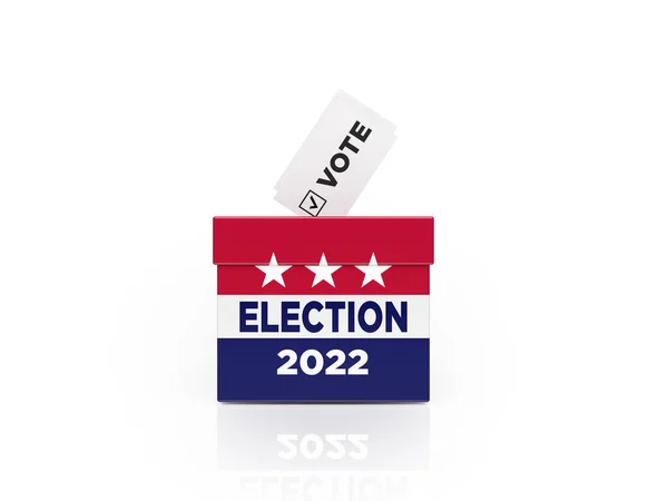 Wahlurne 2022 Auf Weißem Hintergrund — Stockfoto