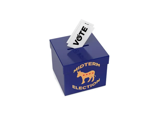 2022 Elecciones Intermedias Blue Vote Box — Foto de Stock