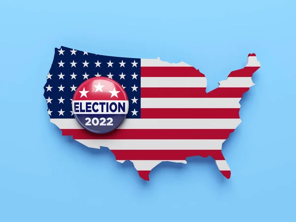 Wahlplakat Und Amerikanische Landkarte — Stockfoto