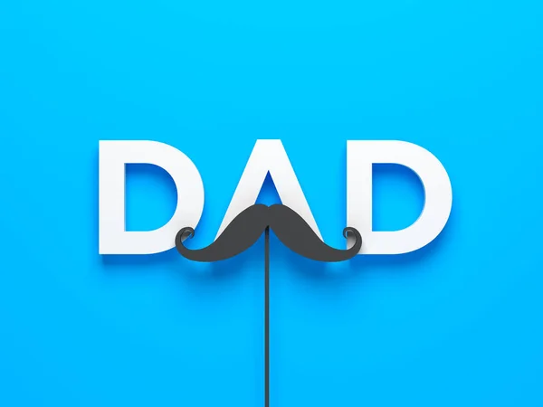 Tarjeta Felicitación Del Día Los Padres Felices Con Bigote — Foto de Stock