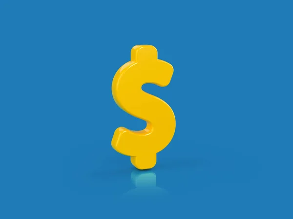 Orange Färg Dollar Symbol Blå — Stockfoto