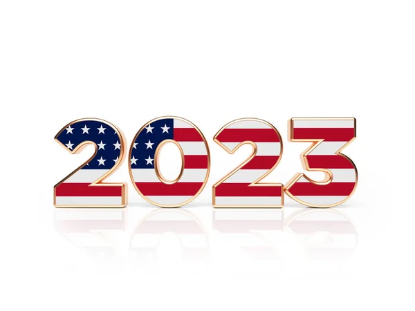 2023 Text Geformte Amerikanische Flagge — Stockfoto