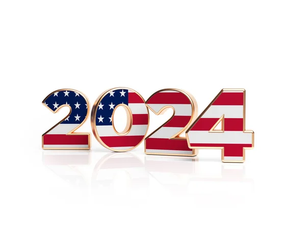 2024 Text Geformte Amerikanische Flagge — Stockfoto