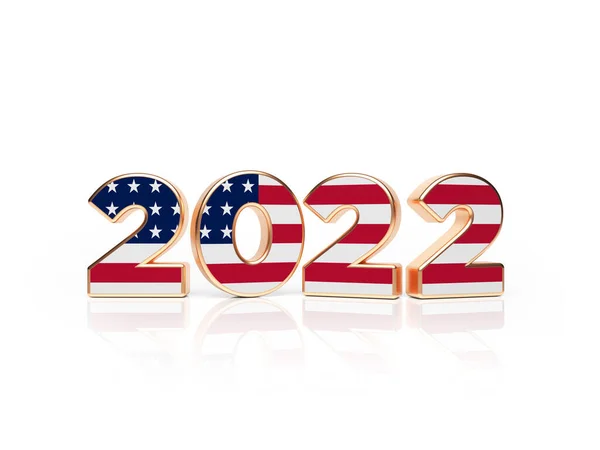 2022 Text Shaped America Nflag — Stockfoto