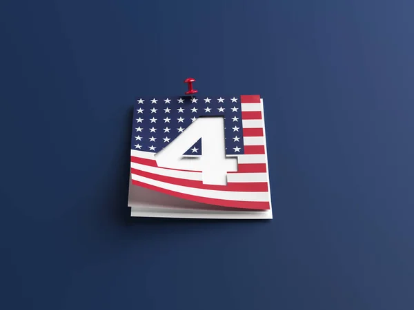 American Flag Calendar Négyes Szám — Stock Fotó