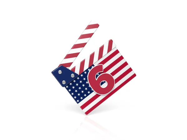 Film Tapsoló Amerikai Zászló Hatos Szám — Stock Fotó