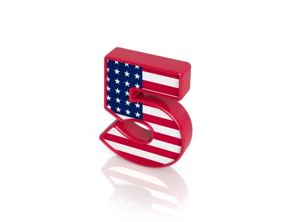 Ötös Számú Alakított Amerikai Zászló — Stock Fotó