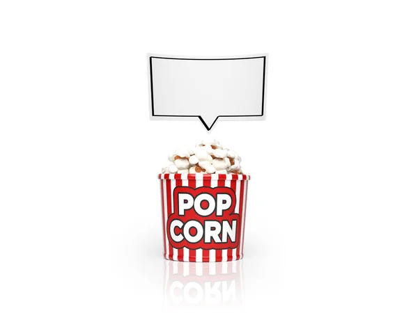 Popcorn Und Sprechblase — Stockfoto