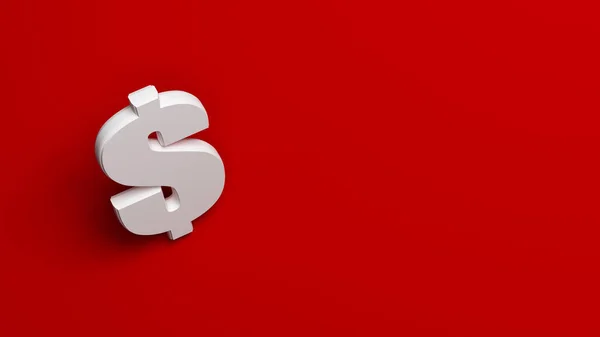 Rendering Dollar Symbol Red Background — Stock Photo, Image