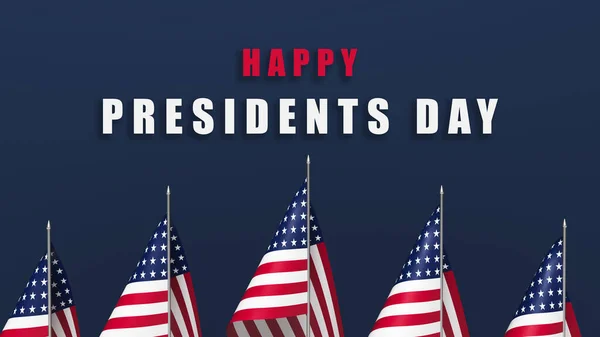 Bandeira Americana Com Texto Letras Dia Dos Presidentes Eua — Fotografia de Stock