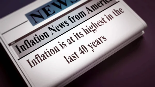 Концепція Інфляції Бізнесу Слова Газеті Словом Новини — стокове фото