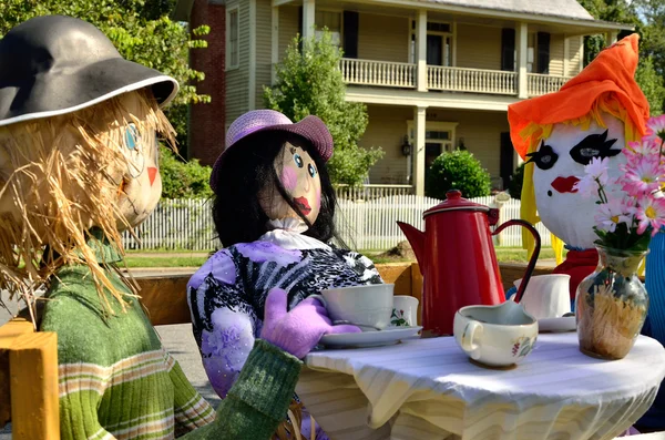 Tea party scarecrows — Stock Photo, Image