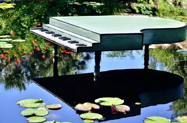 Piano in a pond — Stock Photo, Image