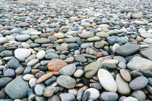 Pebbles Shore Sea Beach Cloudy Day — Stock Photo, Image