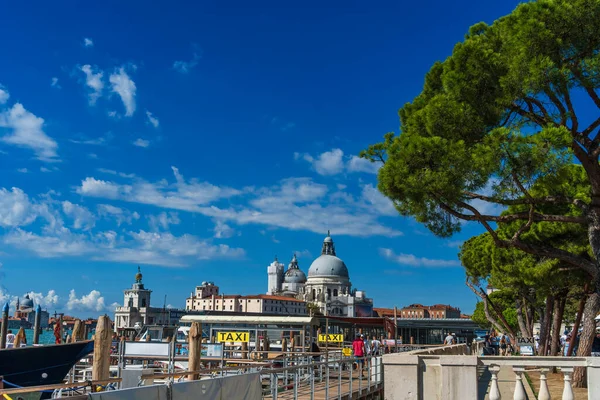Venetië Italië Augustus 2022 Watertaxi Aan Waterkant Van Venetië Aan — Stockfoto