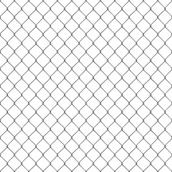 Realistic metal chain link fence seamless pattern. Prison cage wire grid. Security steel mesh barrier, lattice border wall vector background — Stock Vector