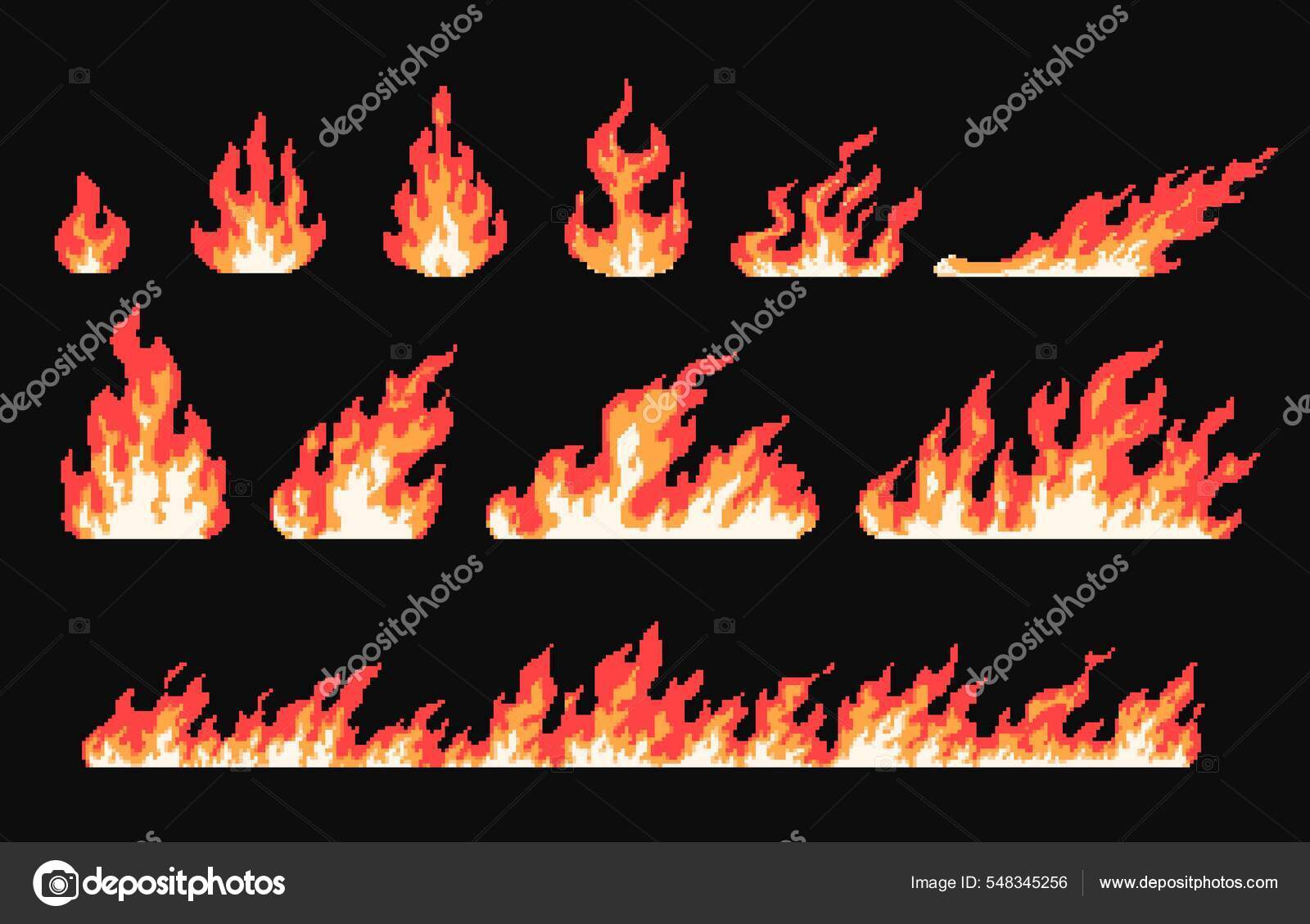 Conjunto De Chama De Fogo Quente Sem Emenda, Perigo Fogo Luz