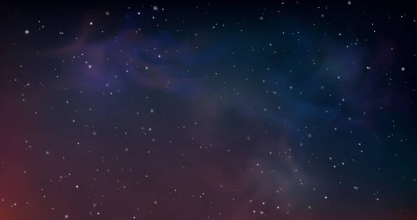 Realistisk Natt Bakgrund Med Klar Mörk Himmel Och Lysande Stjärna — Stock vektor