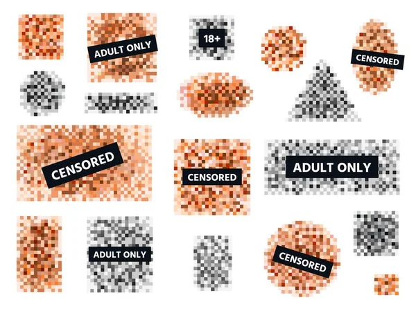 Zensur Mosaik Zeichen Zensierte Bar Und Nacktheit Pixel Verschwimmen Verpixelungseffekt — Stockvektor
