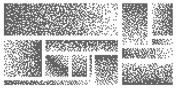 Pixel Fundo Desintegração Pontos Digitais Dissolver Efeito Desaparecendo Mosaicos Quadrados — Vetor de Stock